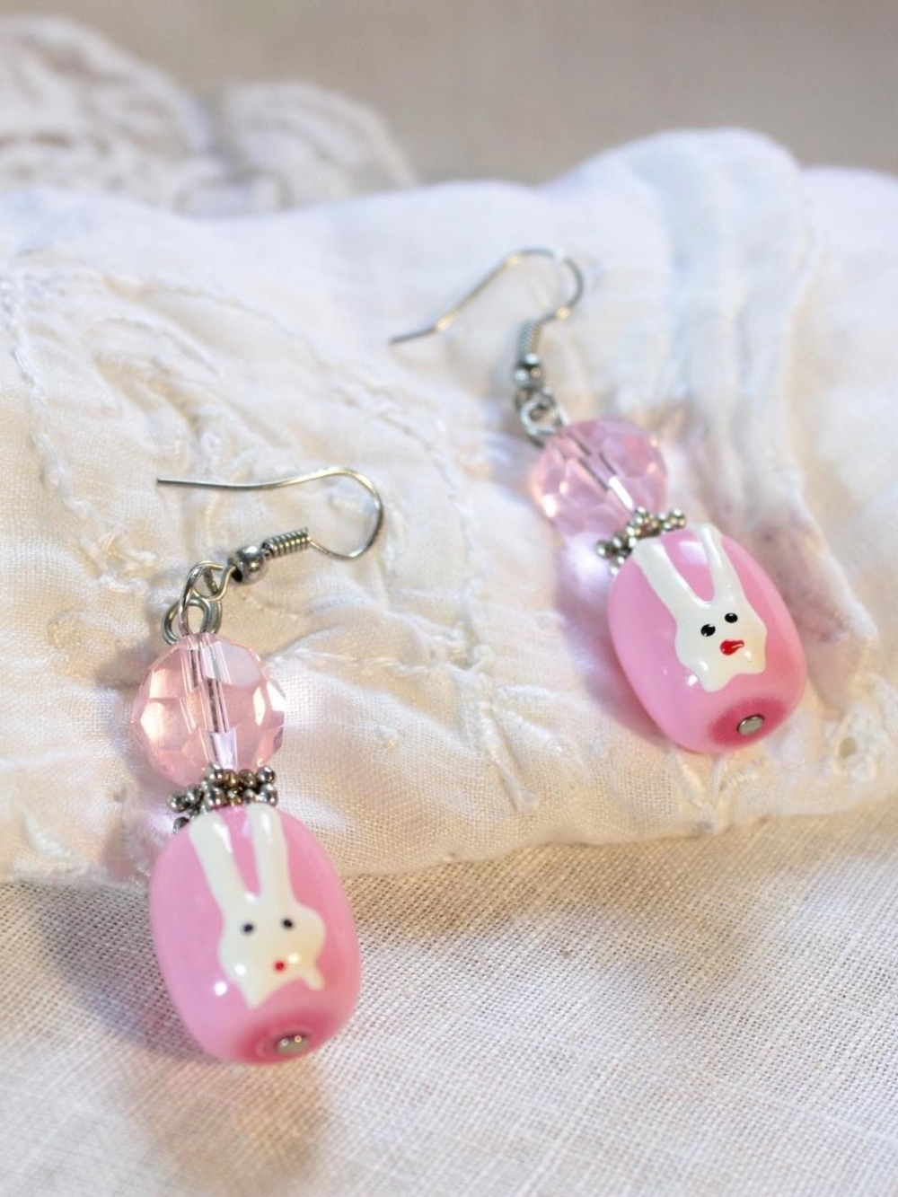 Pink Bunny Drop Earrings - Women Jewelry